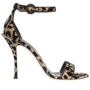 Dolce & Gabbana Leopard Lurex Ankle Strap Sandals